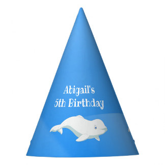 Personalised Beluga Whale Arctic Ocean Birthday Party Hat