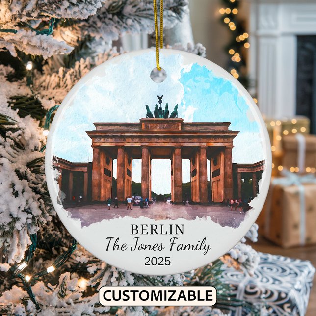 Personalised Berlin Ornament, Germany Ceramic Tree Decoration (Creator Uploaded)
