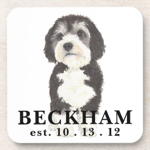 Personalised Bernedoodle Beverage Coaster