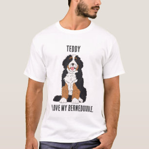 Personalised Bernedoodle Dog Dad Custom Name T-Shirt