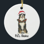 Personalised Bernese Mountain Dog Ceramic Tree Decoration<br><div class="desc">Make the nice list this year with a personalised ornament of your favourite little Bernese mountain dog elf!</div>