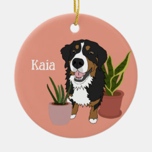 Personalised Bernese Mountain Dog Ceramic Tree Decoration