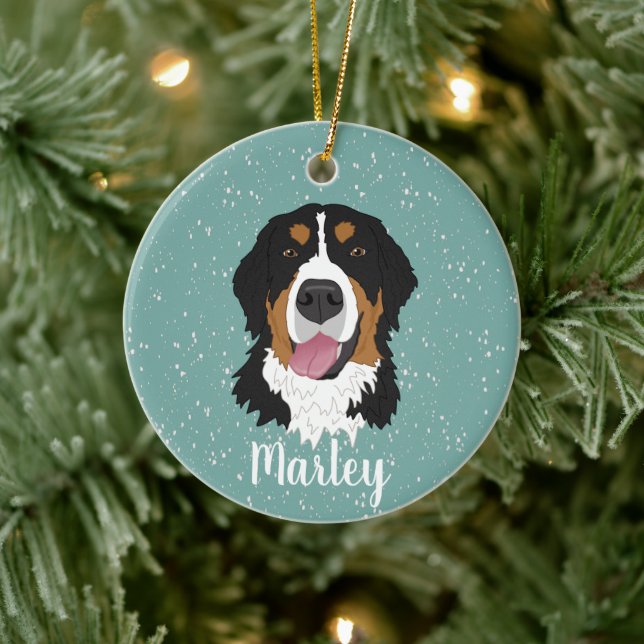 Personalised Bernese Mountain Dog Christmas  Ceramic Tree Decoration (Tree)