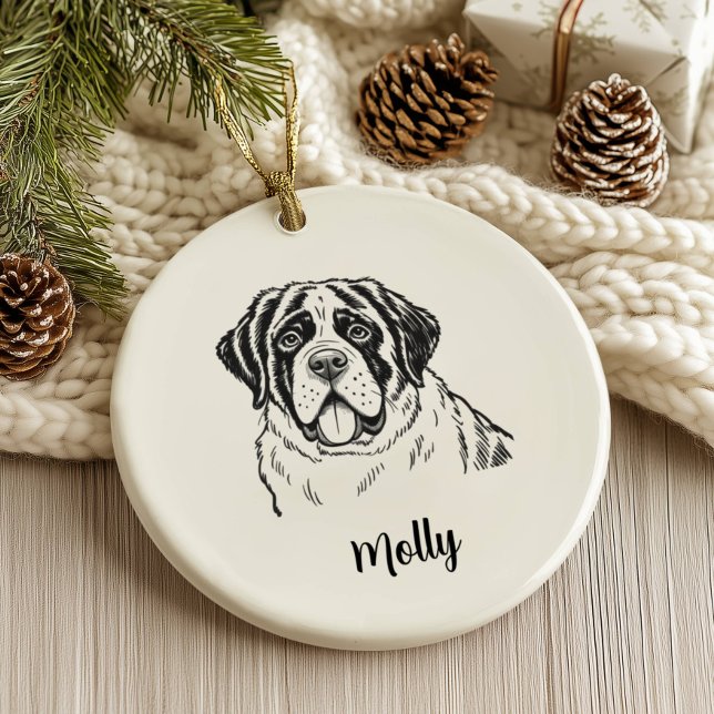 Personalised Bernese Mountain Dog Christmas Ceramic Tree Decoration (Creator Uploaded)