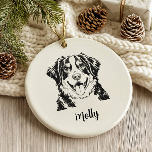Personalised Bernese Mountain Dog Christmas Ceramic Tree Decoration