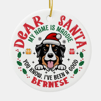 Personalised Bernese Mountain Dog Christmas Tree Ceramic Tree Decoration