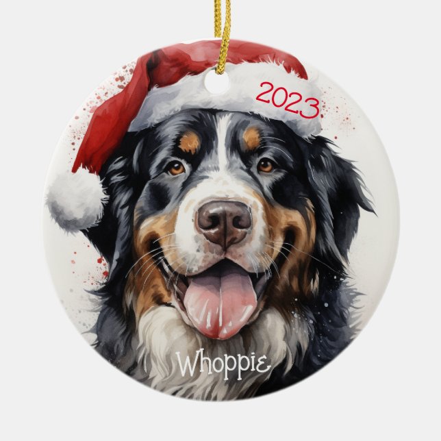 Personalised Bernese Mountain Dog Ornament (Front)