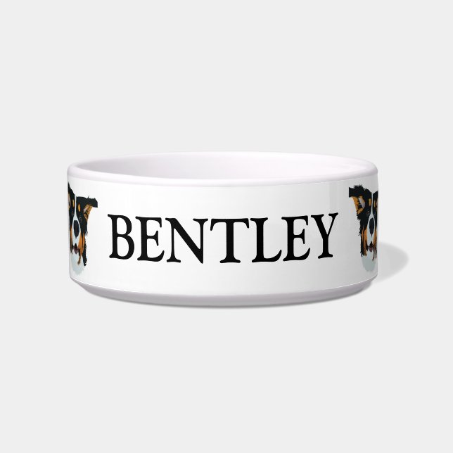 Personalised Bernese Mountain Dog Pet Bowl (Front)