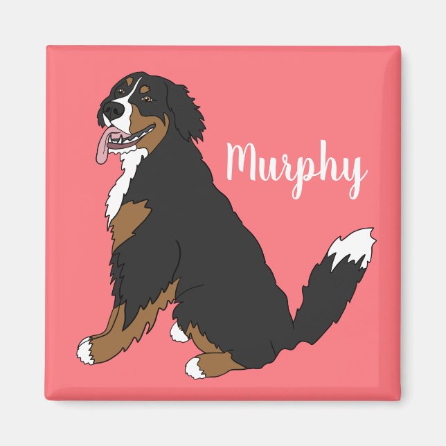Personalised Bernese Mountain Dog Puppy   Magnet (Front)