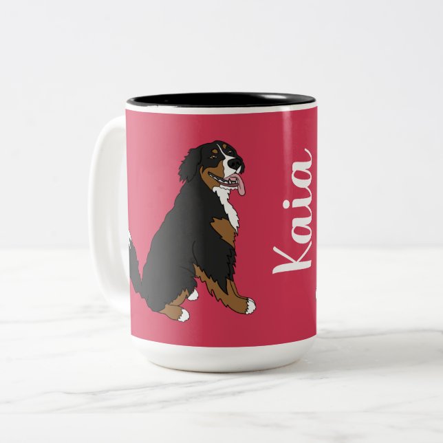 Personalised Bernese Mountain Dog   Two-Tone Coffee Mug (Front Left)