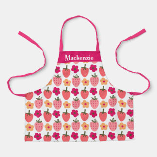 Personalised Berries & Flowers Sweet Kids Apron