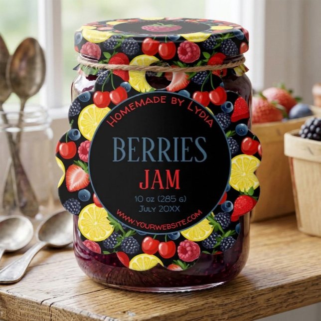 Personalised Berries Jam Round Jar Tag (Creator Uploaded)