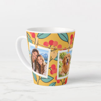 Personalised Berry Botanical Hanging Photo Coffee Latte Mug