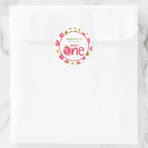 Personalised Berry First Birthday Classic Round Sticker