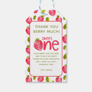 Personalised Berry First Birthday Thank You Gift Tags