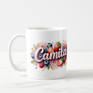 Personalised Berry Floral Name Mug – Camila