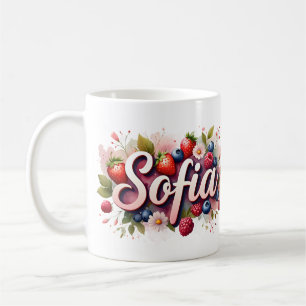 Personalised Berry Floral Name Mug – "Sofia"