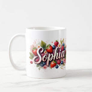 Personalised Berry Floral Name Mug – "Sophia"