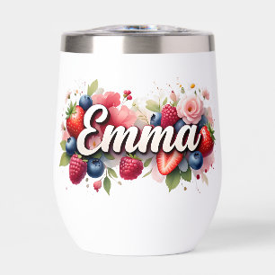 Personalised Berry Floral Tumbler – "Emma"