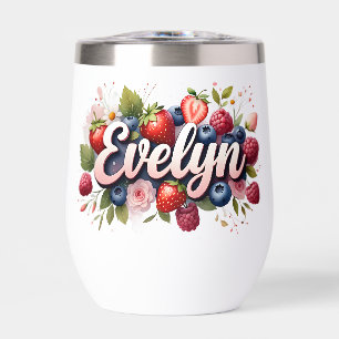 Personalised Berry Floral Tumbler – "Evelyn"