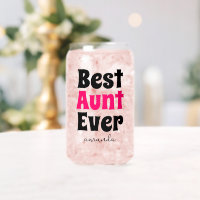 Personalised Best Aunt Ever Auntie Name Can Glass