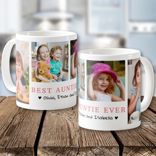 Personalised Best Auntie Ever 4 Photo Collage  Coffee Mug (Creator Uploaded)