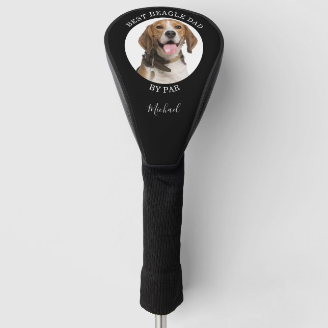 Personalised Best Beagle Dog Dad Birthday Golf Head Cover (Front)
