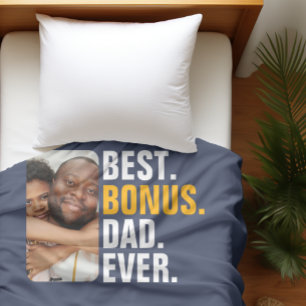Personalised Best Bonus Dad Ever Stepfather Fleece Blanket