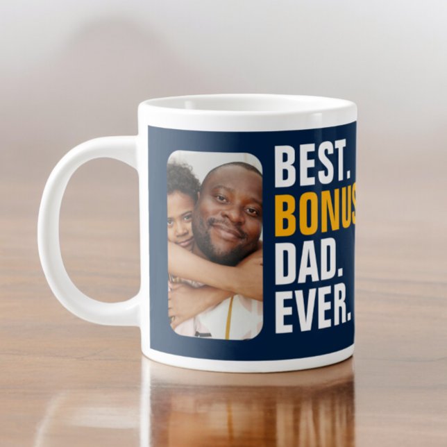 Personalised Best Bonus Dad Ever Stepfather Large Coffee Mug (Personalized Best Bonus Dad Ever Stepfather Giant Coffee Mug from Ricaso. Stepdad fathers day gift)