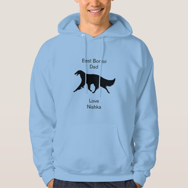 Personalised Best Borzoi Dad Hoodie (Front)