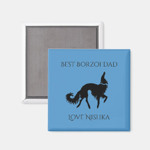 Personalised Best Borzoi Dad Magnet