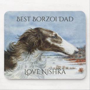 Personalised Best Borzoi Dad Mouse Pad