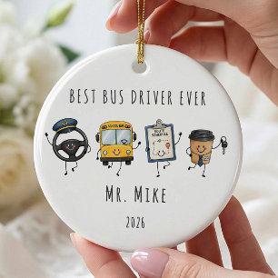Personalised Best Bus Driver Ever Ornament