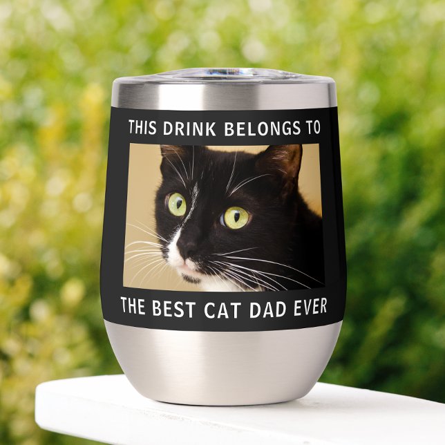 Personalised Best Cat Dad Ever Photo Black (Creator Uploaded)