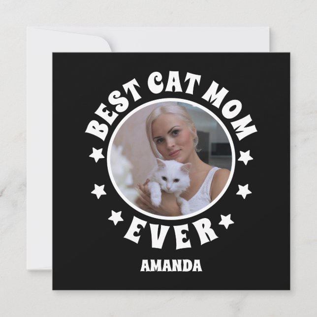 Personalised Best Cat Mum Ever Custom Photo  Card (Front)