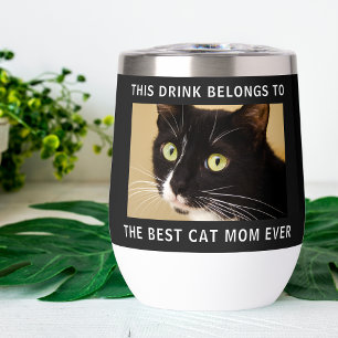 Personalised Best Cat Mum Ever Photo Black