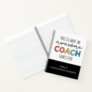 Personalised Best Coach Ever   Awesome Coach Gifts Notebook