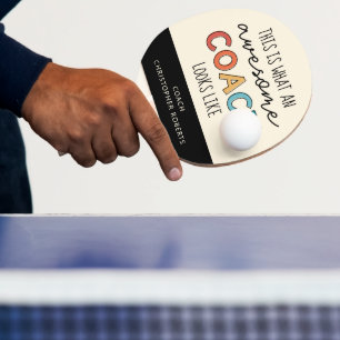 Personalised Best Coach Ever   Awesome Coach Gifts Ping Pong Paddle