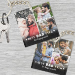 Personalised Best Dad 6 Photo Collage Father Key Ring<br><div class="desc">Personalised Best Dad Ever 6 Photo Collage Square Keychain. This meaningful square keychain is a compact and thoughtful way to celebrate your dad as the “Best Dad Ever.” It features three different cherished family photos on each side—for a total of six—so he can carry special memories with him wherever he...</div>