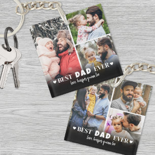 Personalised Best Dad 6 Photo Collage Father Key Ring