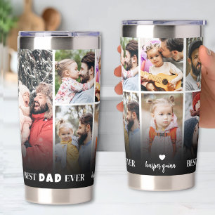 Personalised Best Dad 8 Photo Collage Father Insulated Tumbler