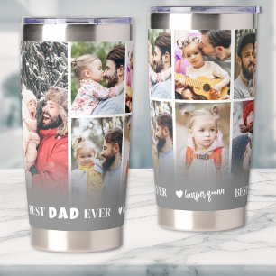 Personalised Best Dad 8 Photo Insulated Tumbler