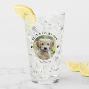 Personalised Best Dad By Par Custom Dog Photo Pint Glass