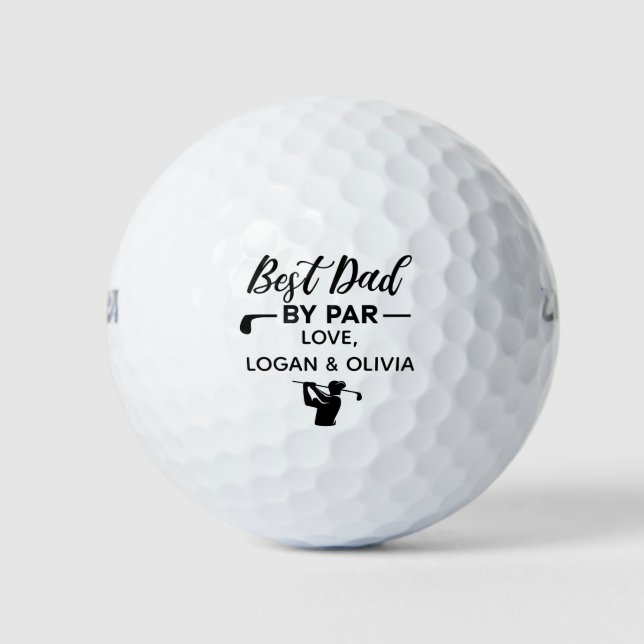 Personalised Best Dad By Par Custom Name Golf Balls (Front)