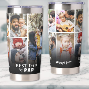 Personalised Best Dad By Par Photo Insulated Tumbler