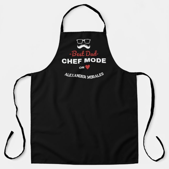 Personalised Best DAD Chef Mode ON Apron (Front)