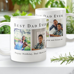 Personalised Best Dad Ever 5 Photo Collage Coffee Mug