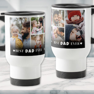 Personalised Best Dad Ever 8 Photo Collage Father Travel Mug