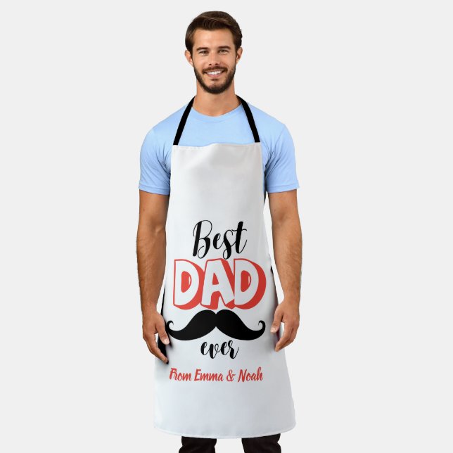 Personalised "Best Dad Ever" Custom Name Apron (Worn)