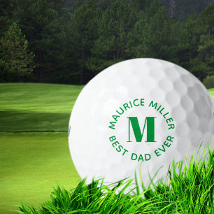 Personalised 'Best Dad Ever' Custom Name Green Golf Balls